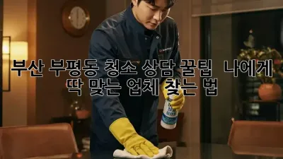 부산 부평동 청소 상담 꿀팁🍯 | 나에게 딱 맞는 업체 찾는 법!